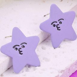 Estailo fashion Silver-Toned Star Shaped Studs-image-97