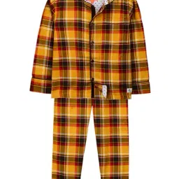 Cherry Crumble by Nitt Hyman Kids Mustard Checkered Portrait Nightsuit-image-40