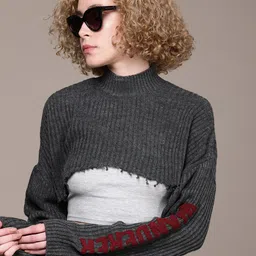 The Roadster Life Co. Open Knit Crop Pullover-22