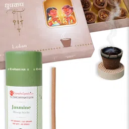 GaneshaSpeaks 15-Pcs Loban Dhoop Cup & Jasmine Dhoop Stick, Rose Incense Stick-image-98