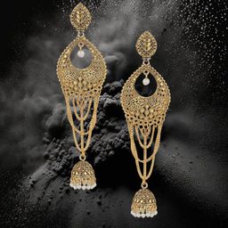 Anouk Teardrop Shaped Jhumkas Earrings-0