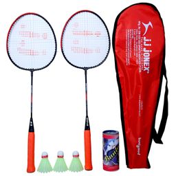 JJ Jonex Badminton Racket Set With Cover - Red-12