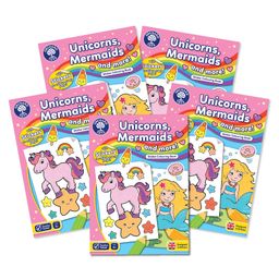 Orchard Toys Unicorns, Mermaids and more! Sticker Colouring Books 5 pack - English-23