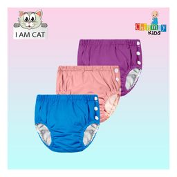 Chinmay Kids Reusable Swimwear Diaper Pants Set Of 3 - Purple Pink & Blue-image-54