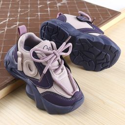 Babyoye Lace Up Solid Colour Sneaker Shoes - Purple-image-45