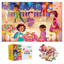 The Puzzl Co - Set of 2 Festive Theme Jigsaw Puzzles for Kids Age 5+ Years | Diwali & Holi | 60 Pcs Each | Includes Activity Sheets | Educational, Fun and Challenging Game | Unique Gift-12