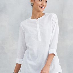 Fabindia Mandarin Collar Pure Cotton Straight Kurta-48