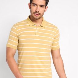 Peregrine by Pantaloons Men Striped Polo Collar Slim Fit T-shirt-image-85