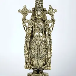 Exotic India Religious Small Superfine Tirupati Balaji Brass Statue Venkateshvara Idol-image-30