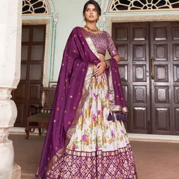 Aika Printed Ready to Wear Lehenga & Unstitched Blouse With Dupatta-picture-4