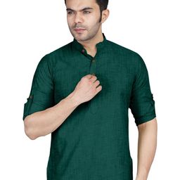 Zombom Men Mandarin Collar Kurta-image-32