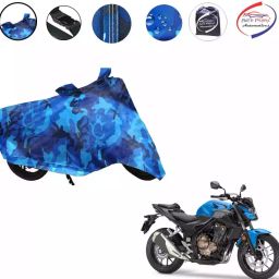 Auto Pearl Polyester Waterproof Two Wheeler Cover for Honda CB 500,(Ocean Blue)-image-50
