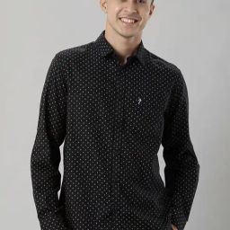 Indian Terrain Black Slim Fit Printed Shirt-picture-30