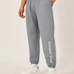 Styli Grey Cotton Relaxed Fit Joggers-image-14