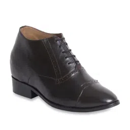 Celby Men's Height Increasing Dark Brown Derby Boots-image-59