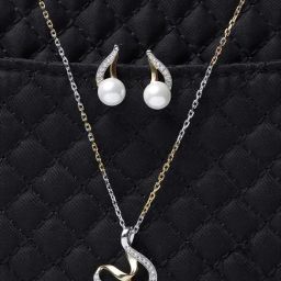 Clara 92.5 Sterling Silver Gold-Plated Swiss Zirconia Asuka Pendant Set-image-20