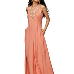 Global Desi Pink Embroidered Jumpsuit-image-46