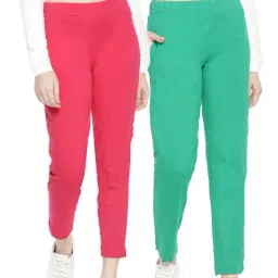 Dollar Missy Green & Pink Elasticated Trousers - Pack of 2-picture-11