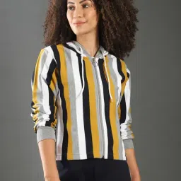 Campus Sutra Multicolor Striped Hoodie-image-52
