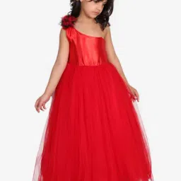 Foreverkidz Red Solid Dress-picture-25