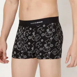 Underjeans Black Regular Fit Printed Trunks-picture-30