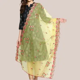 Dupatta Bazaar Yellow Embroidered Dupatta-picture-23