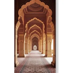 Nestroots Ornate Arched Hall Canvas Collection Stretch Canvas Frame Wall Painting - Set of 4 image 2