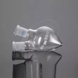 Glassco 50ml 14/23 and 14/23 Pear Shape 2-Neck Flask 063.202.01-13