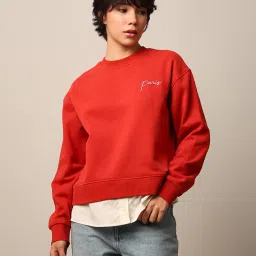 Only Red Graphic Print Sweatshirt image 2