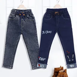 YK Boys Pack Of 2 Regular Fit Mid-Rise Light Fade Cotton Jeans-image-87