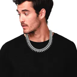 VAGHBHATT Men Silver-Plated Antique Chain-image-11