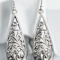 Rihi by P.C. Chandra Jewellers 925 Sterling Silver Oxidized Teardrop Motif Earrings-image-1