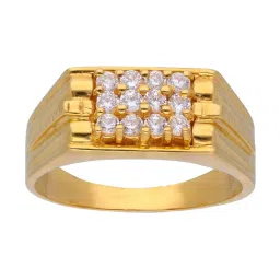 C. Krishniah Chetty Group Regal Cluster with White Cubic Zirconia Gold Ring image 2