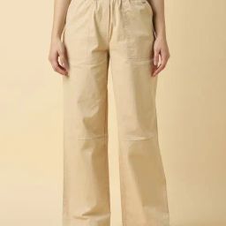 Allen Solly Beige Cotton Solid Trousers-image-108