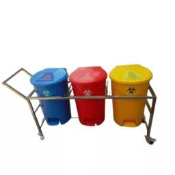 Wellsure Healthcare 3 Pcs 20L Pedal Dustbin Trolley Set WSH-1507-6