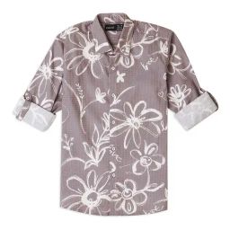 Cavio Boys Dusty Pink Floral Print Full Sleeves Shirt-image-65