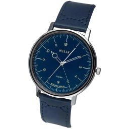 Helix By Timex Blue Round Dial Analog Leather Men Watch - TW056HG02 image 2