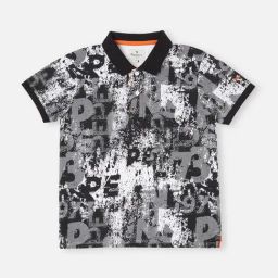 Pepe Jeans Kids Black Printed Polo T-Shirt-image-56