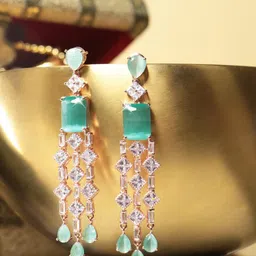 Manuvi Jewels Fluorescent Green Alloy Earrings-image-31