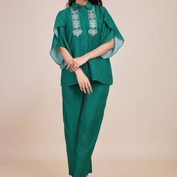 HERE&NOW Striped Three Quarter Sleeve Top & Trouser Co-Ords-picture-56