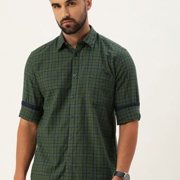 Parx Slim Fit Opaque Checked Pure Cotton Casual Shirt-image-85