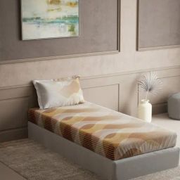 DDECOR Live beautiful Brown Cotton Contemporary 145 TC Single Flat Bedsheet with 1 Pillow Cover-image-38