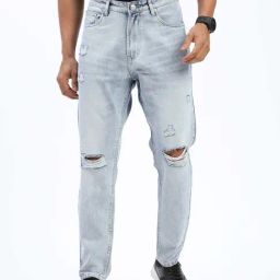 SHOWOFF Blue Denim Regular fit Solid Jeans-image-84