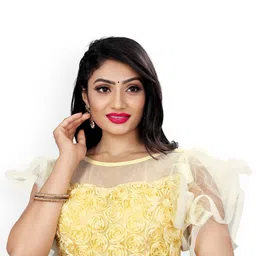 HERE&NOW Embroidered Round Neck Net Flir Saree Blouse-picture-8