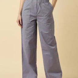 Allen Solly Grey Cotton Solid Trousers-image-69