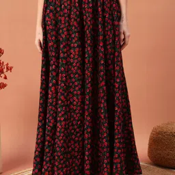 ZWERLON Floral Printed Flared Maxi Skirt-picture-16