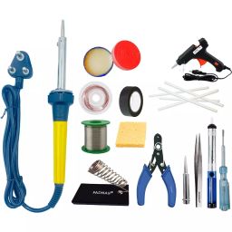 Fadman 14 In 1 Soldering Iron Equipment Tool Machine Combo Kit 60 W Corded Flat Copper, Iron & Nickle Tip-22