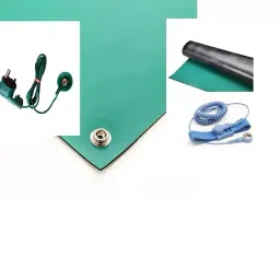Global Statclean System 91.44x182.88 cm Conductive and Antistatic Fabric Multiple Color Zero Volt Therapy Kit with Grounding Mat image 2