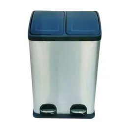 Grassland Plain Pedal Dustbin Stainless Steel with Plastic Bucket 2 x 20 L-24