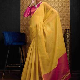 all about you Linen Pure Linen Saree With Blouse Piece-picture-15